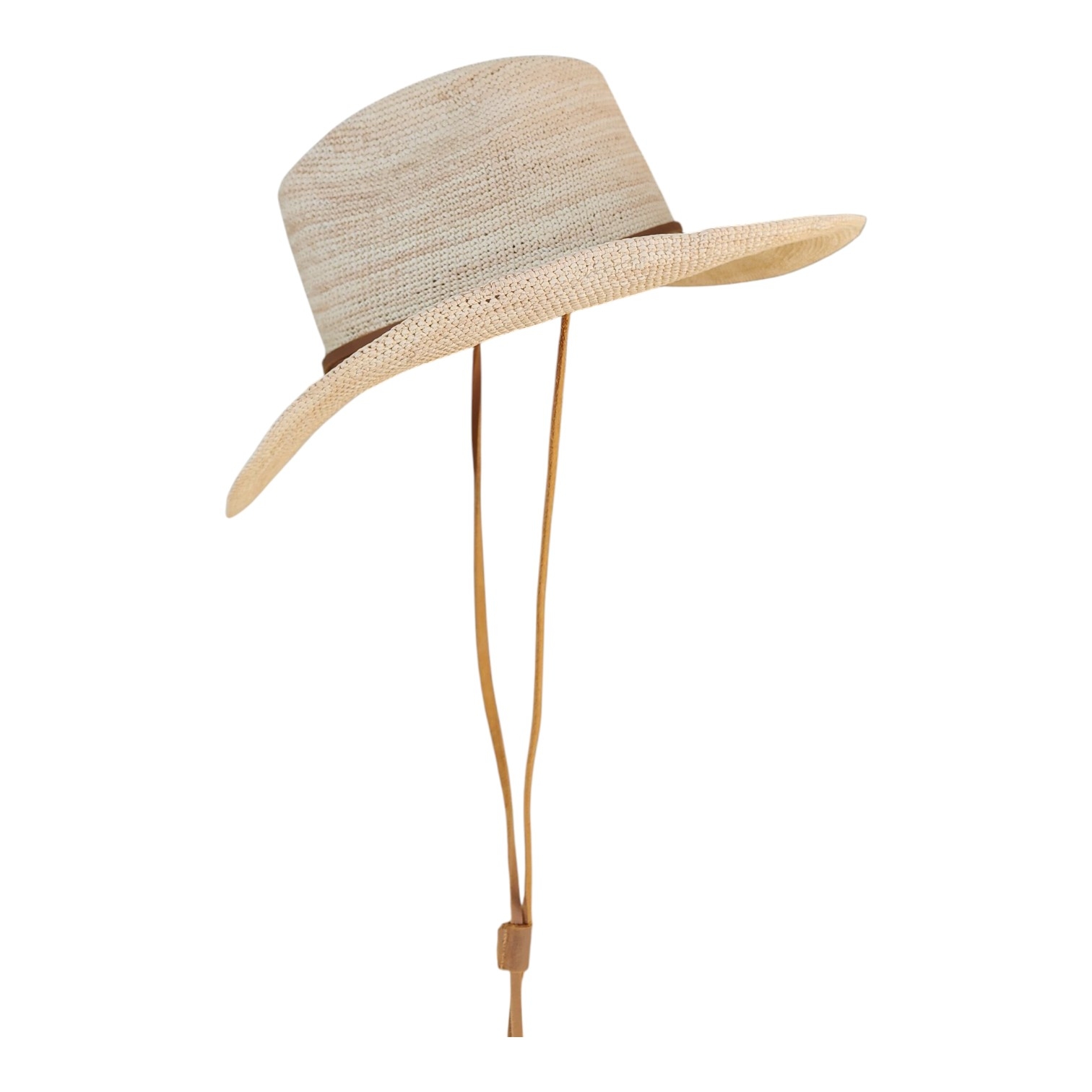 Elegant crochet straw hat handcrafted from natural toquilla strow